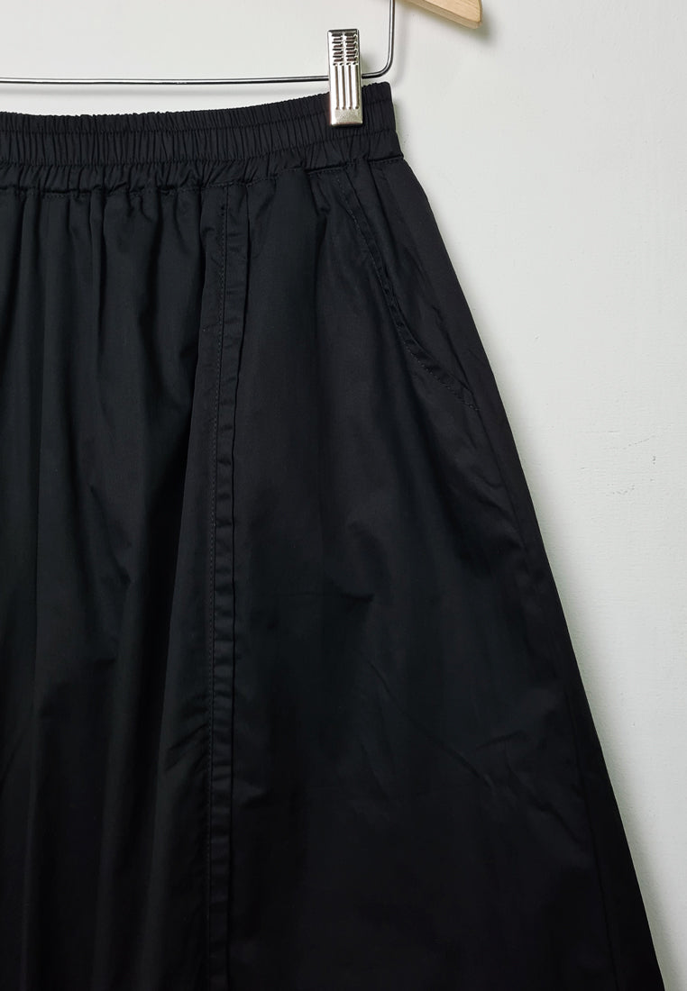 Women Woven Culottes Pants - Black - F1W172