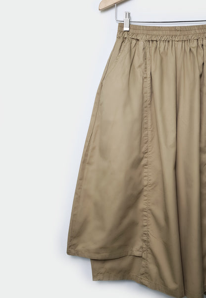 Women Woven Culottes Pants - Khaki - F1W172