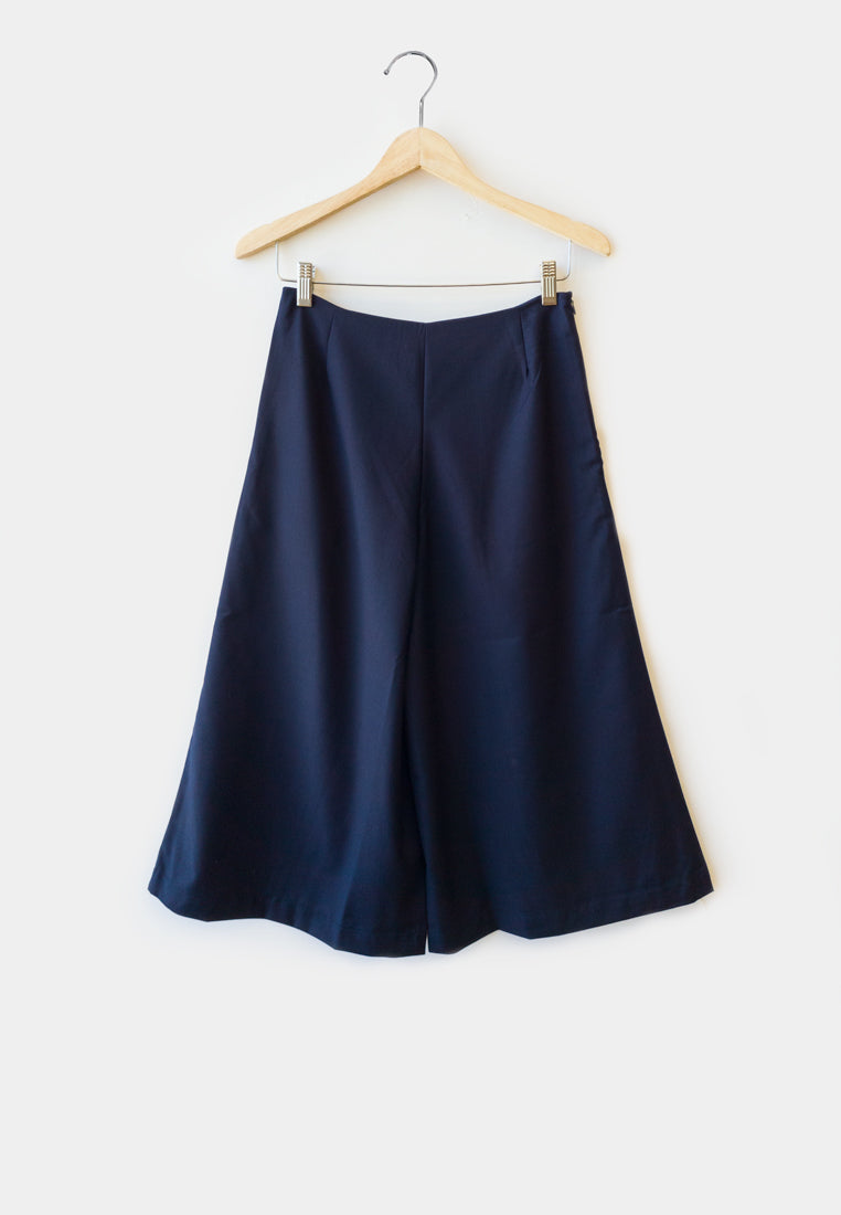 Women Wide Leg Trousers - Navy - M0W504