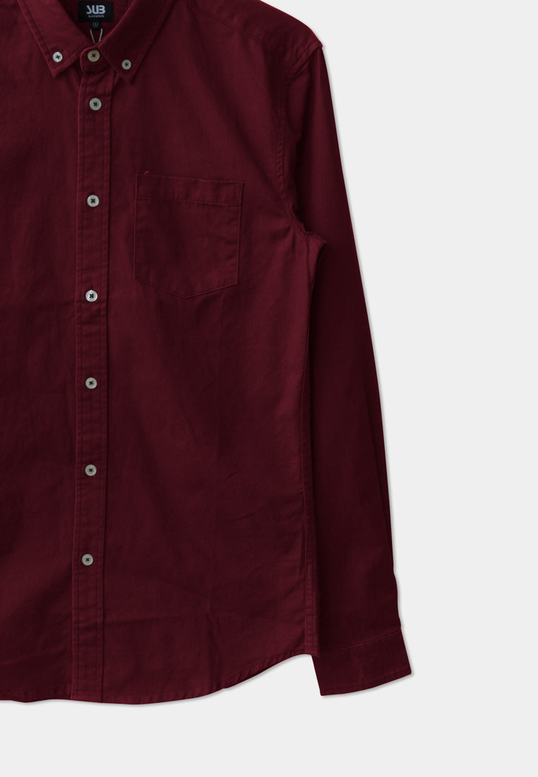 Men Long Sleeve Shirt - Maroon - F9M085