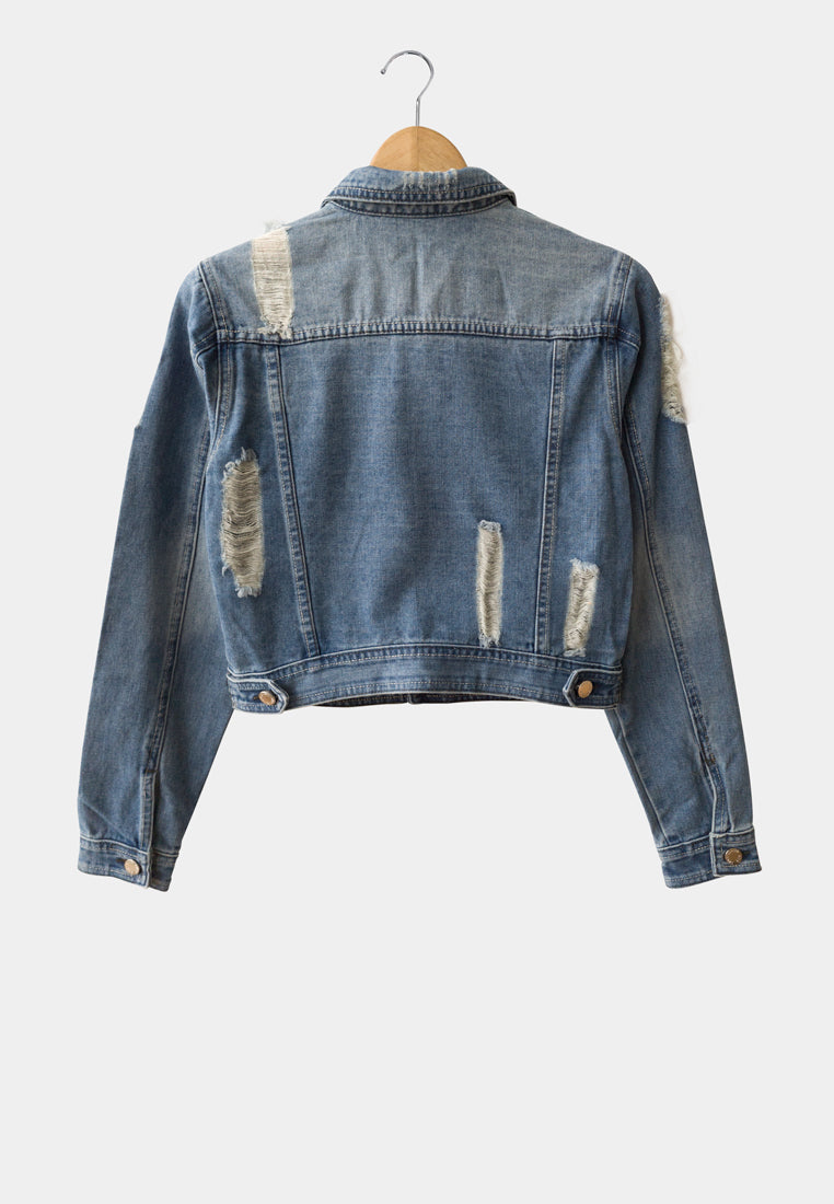 Women Denim Jacket - Blue - F9W102