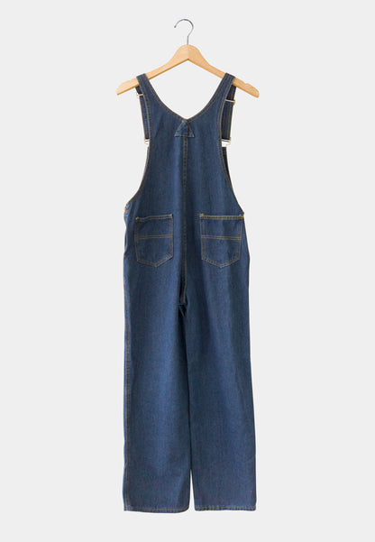 Women Denim Long Jumpsuits - Dark Blue - H1W238