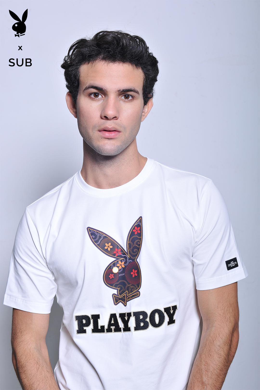 Playboy x SUB Men Short Sleeve Graphic Tee - White - H2M768