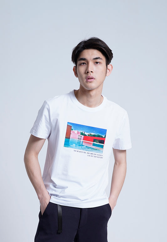 Men Short-Sleeve Graphic Tee - White - H0M937