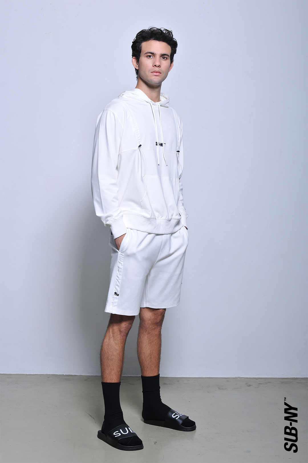 Men Long-Sleeve Oversized Sweatshirt Hoodies - White - H2M656