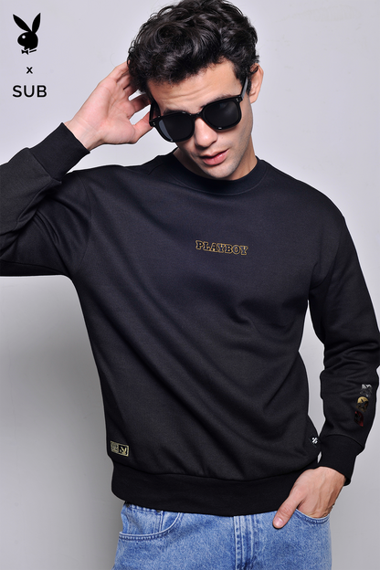 Playboy x SUB Men Long Sleeve Sweatshirt - Black - H2M775