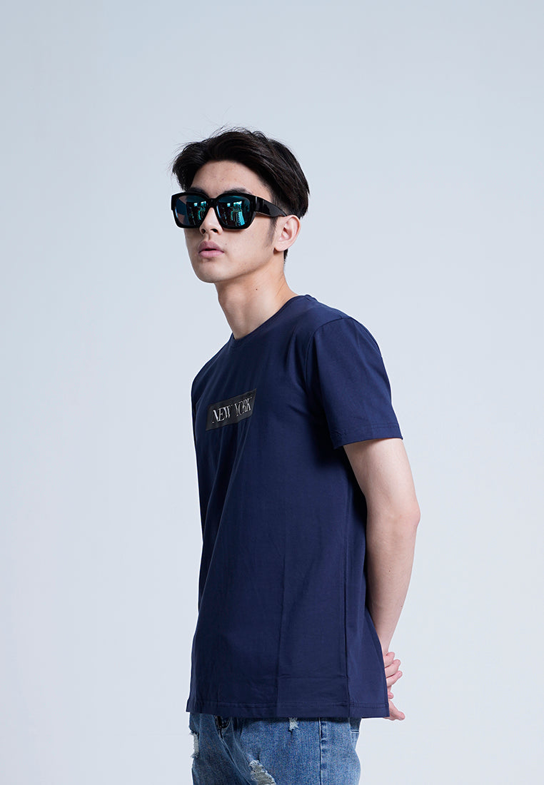 Men Short-Sleeve Graphic Tee - NAVY - H0M711