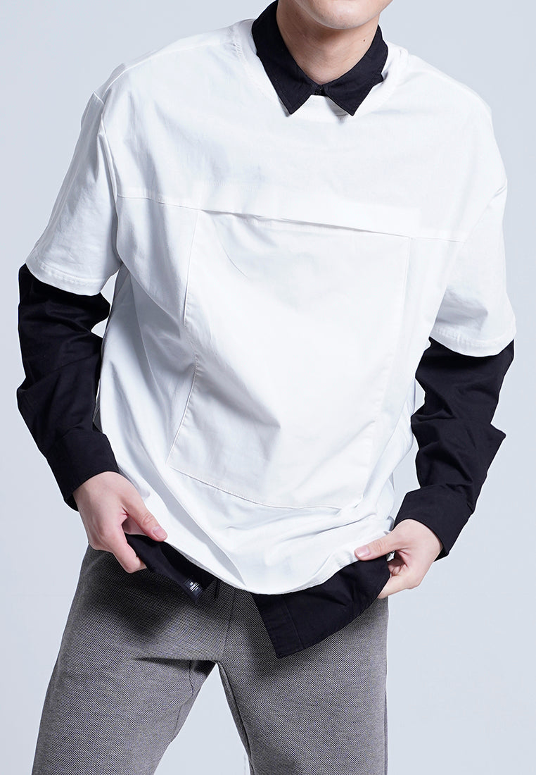 Men Short-Sleeve Pocket Fashion Tee - White - H0M729