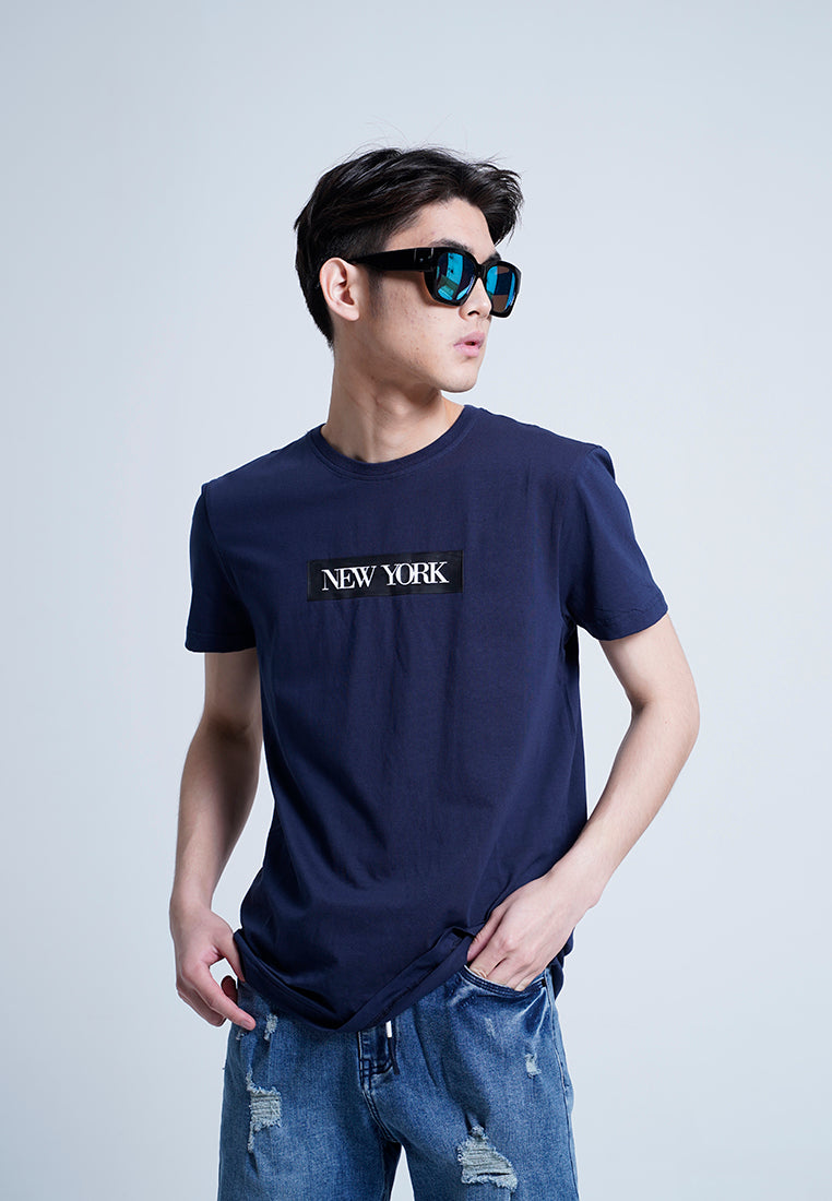 Men Short-Sleeve Graphic Tee - NAVY - H0M711