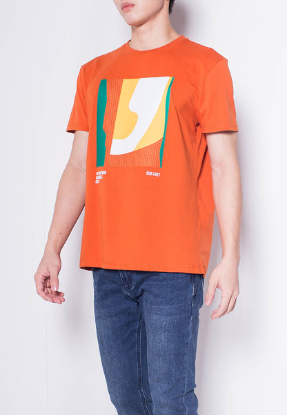 Men Short-Sleeve Graphic Tee - Orange - H0M923