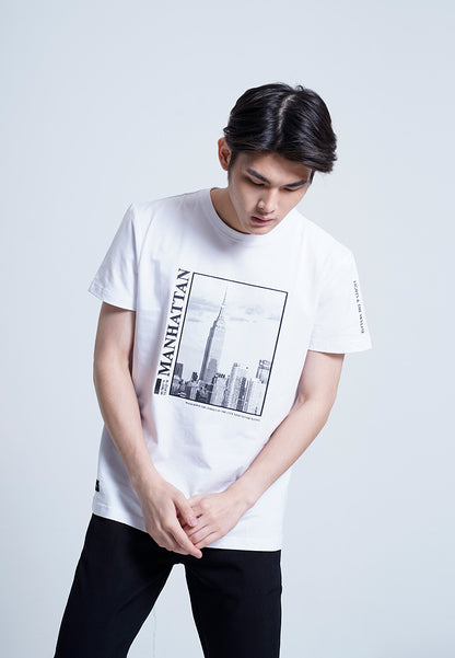 Men Short-Sleeve Graphic Tee - White - H0M713