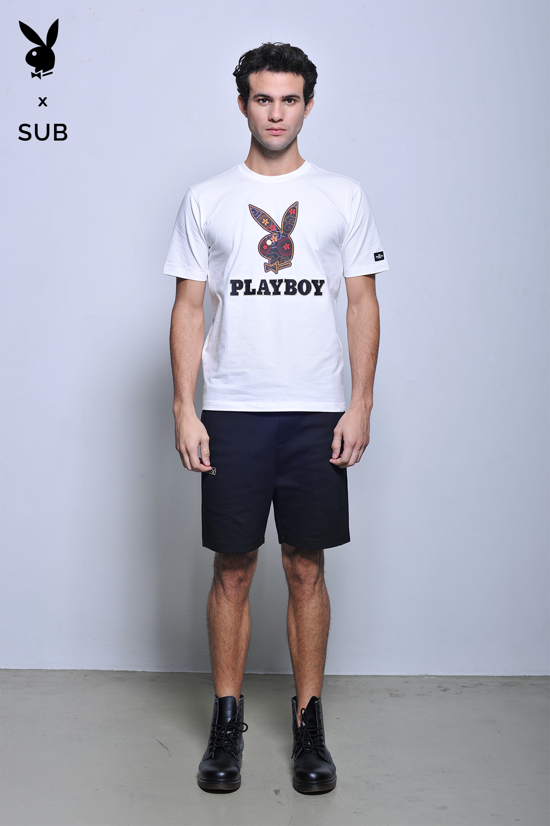 Playboy x SUB Men Short Sleeve Graphic Tee - White - H2M768