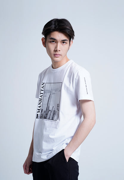 Men Short-Sleeve Graphic Tee - White - H0M713