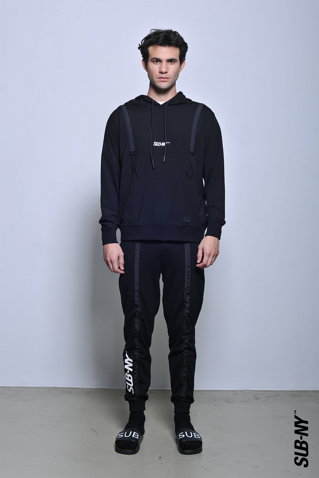 Men Long Jogger - Black - H2M659