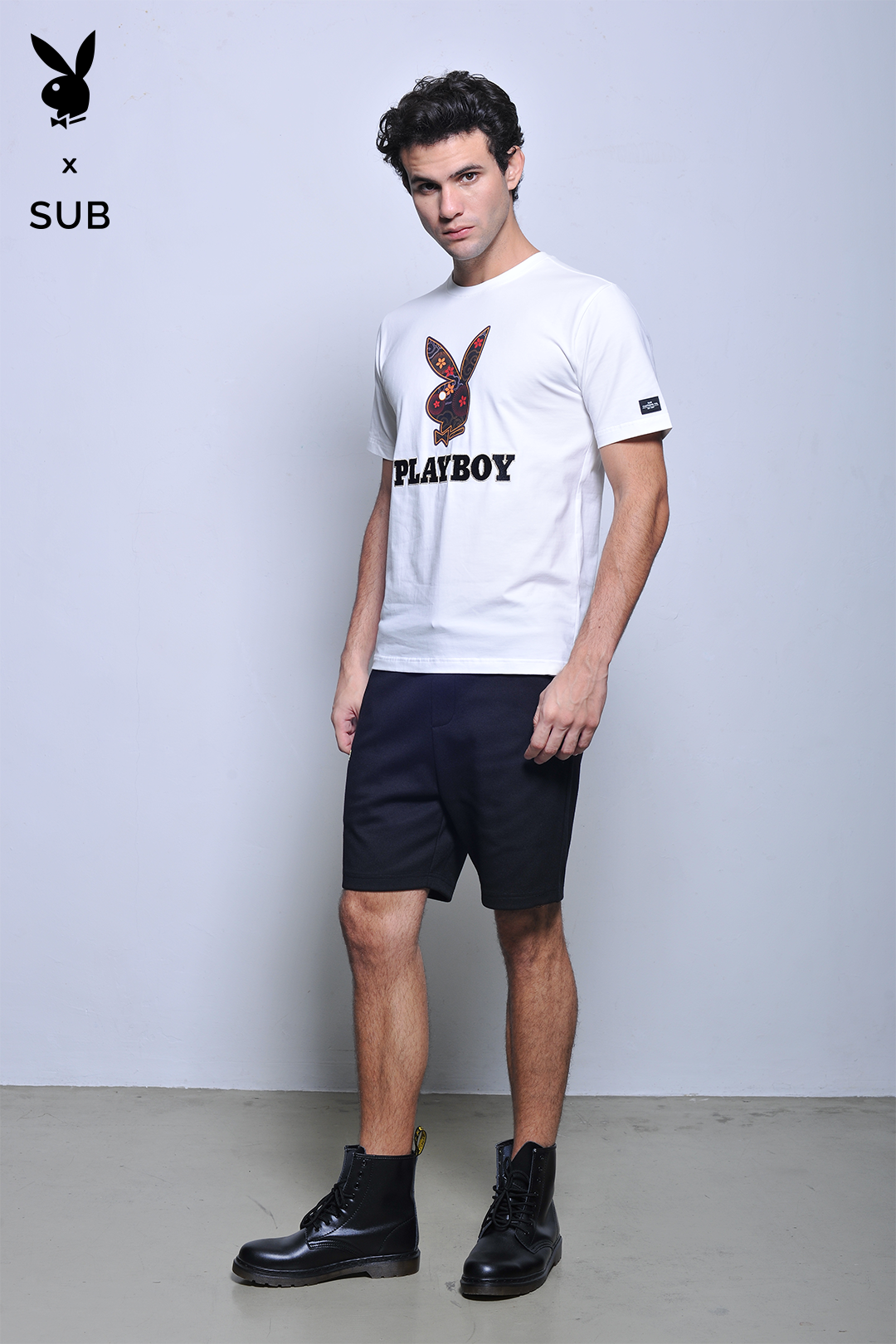 Playboy x SUB Men Short Sleeve Graphic Tee - White - H2M768