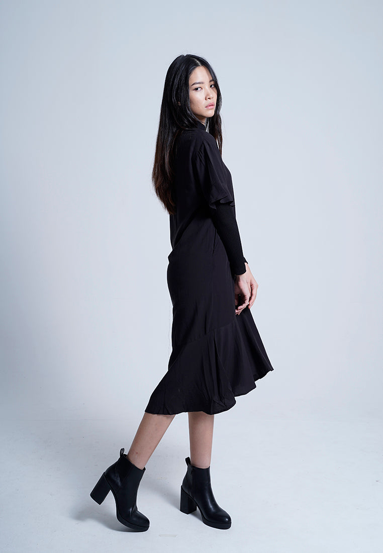 Women Suit Dress - BLACK - F9W085