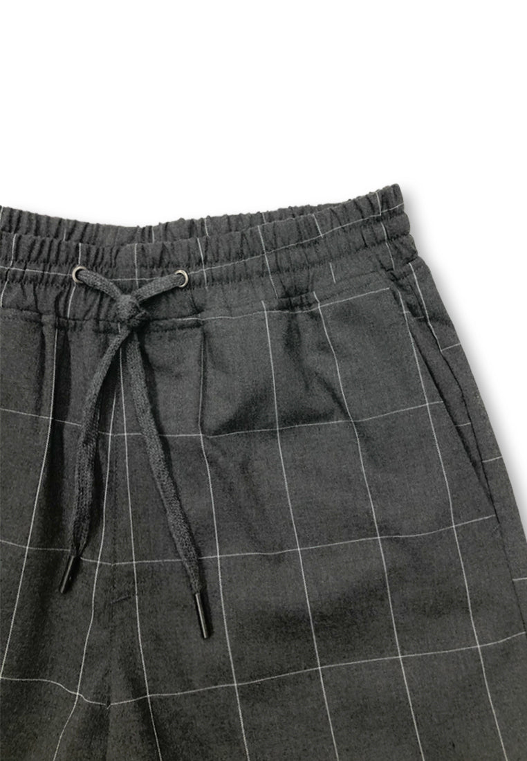 Men Checked Shorts - Dark Grey - H0M742