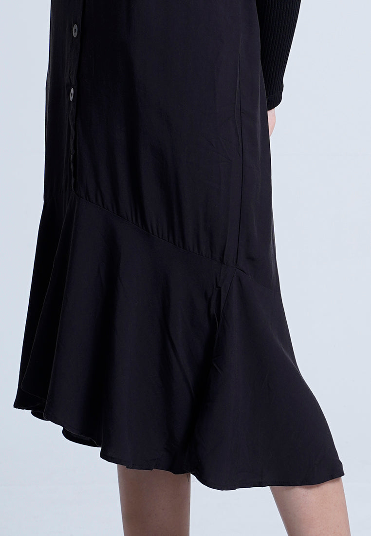 Women Suit Dress - BLACK - F9W085