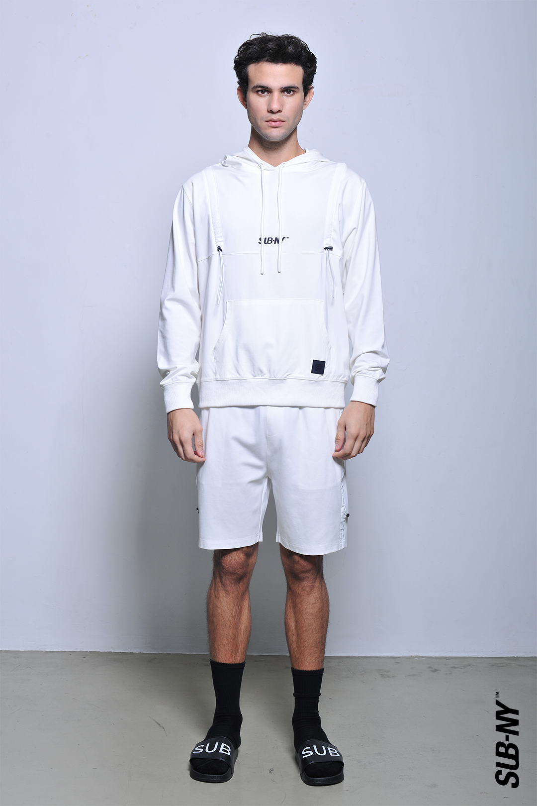 Men Long-Sleeve Oversized Sweatshirt Hoodies - White - H2M656