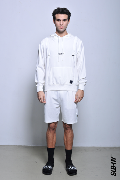 Men Long-Sleeve Oversized Sweatshirt Hoodies - White - H2M656