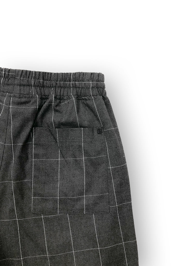 Men Checked Shorts - Dark Grey - H0M742