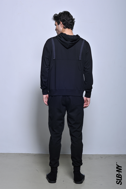 Men Long Jogger - Black - H2M659