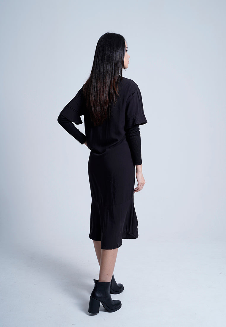 Women Suit Dress - BLACK - F9W085