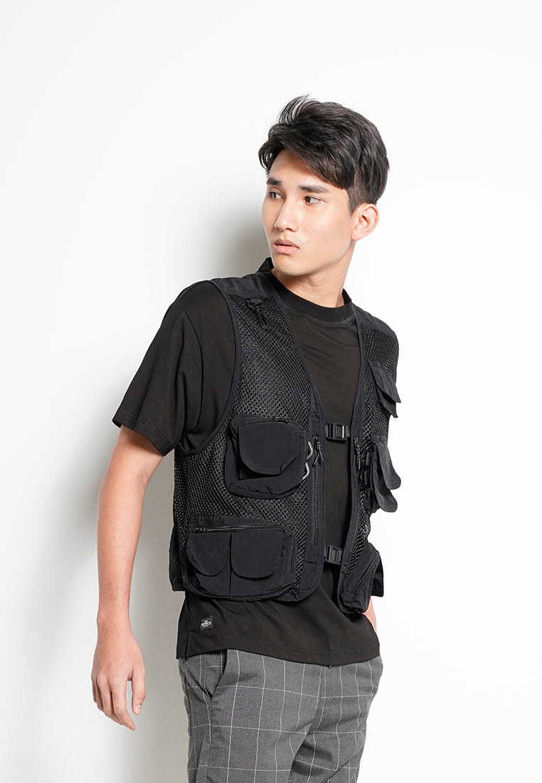 Men Buckle Vest - Black - H0M696