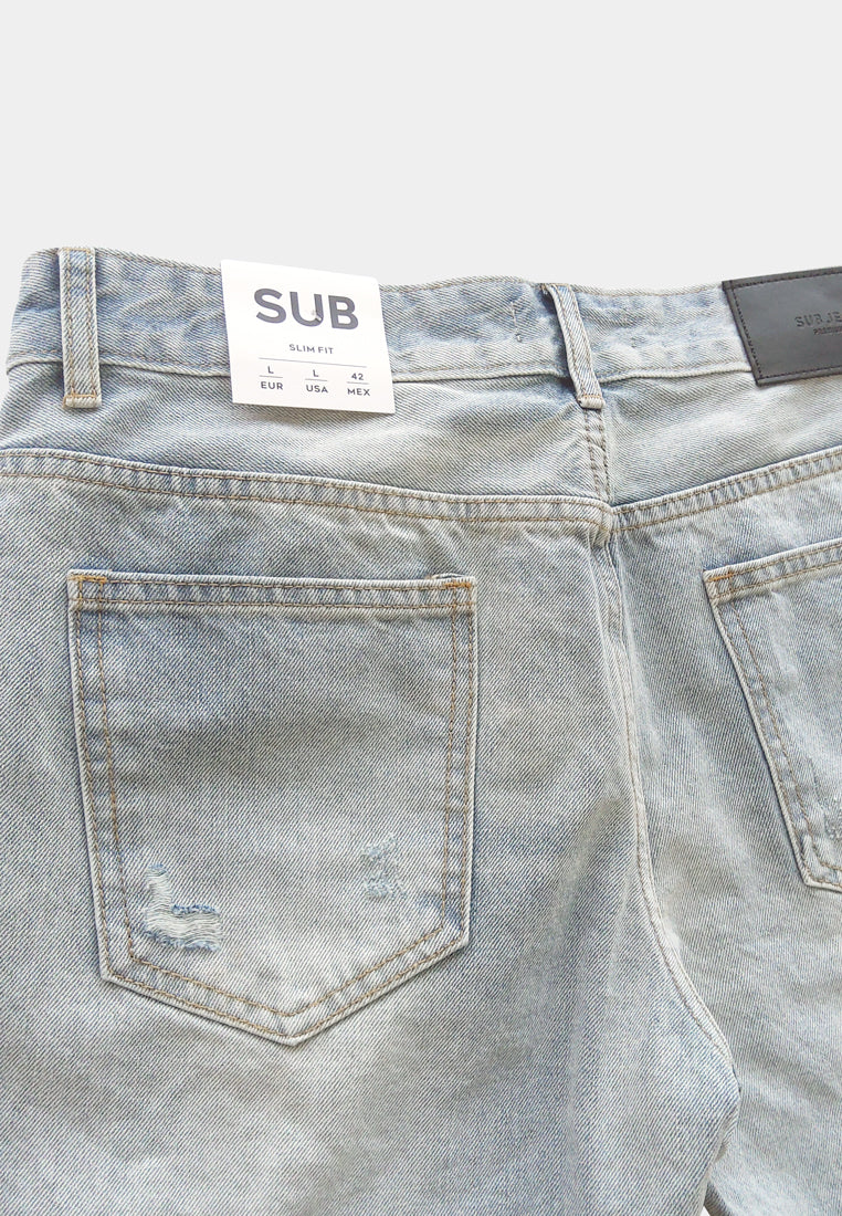 Men Short Jeans - Light Blue - F2M356