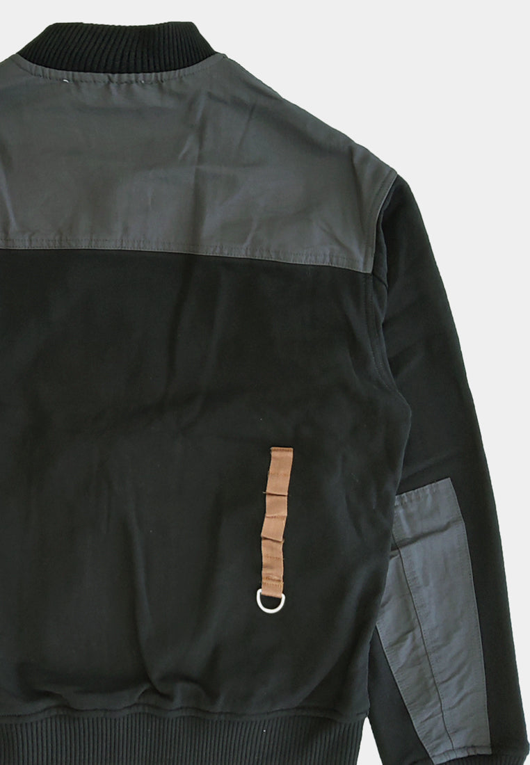 Men Bomber Jacket - Black - H1M162