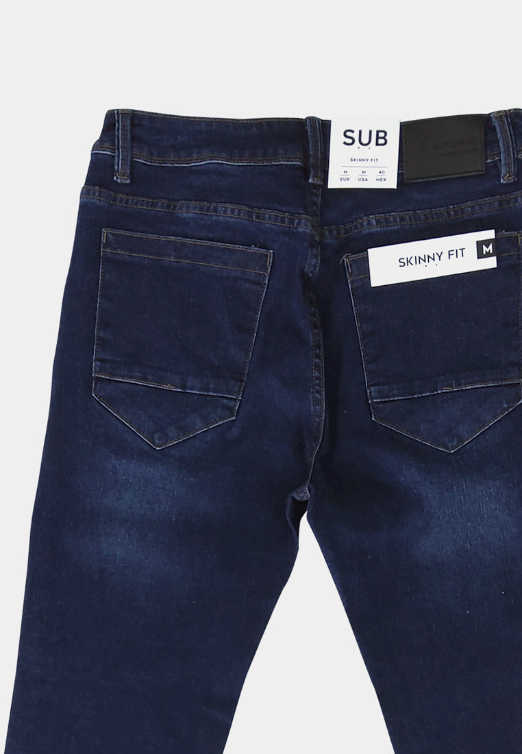 Men Skinny Fit Long Jeans - Dark Blue - S2M049