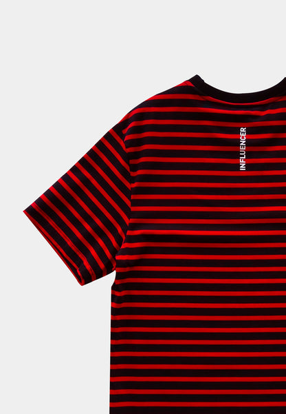 Men Short-Sleeve Striped Graphic Tee - Black - H1M101