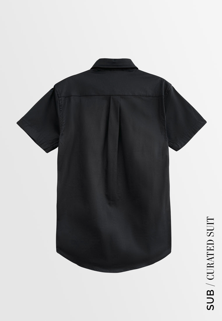 Men Slim Fit Short-Sleeve Shirt - Black - H2M690