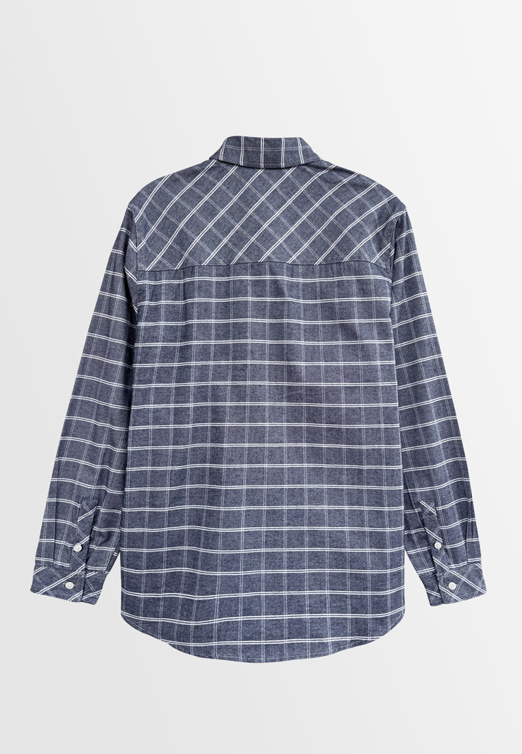 Men Long-Sleeve Shirt - Dark Blue - H2M402