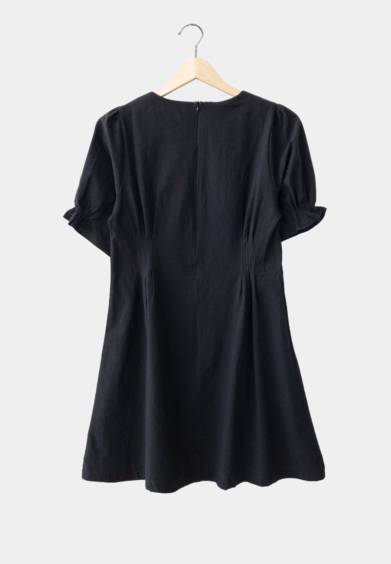 Women Midi Dress - Black - H1W255