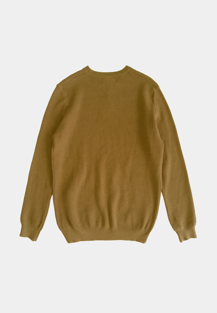 Men Long-Sleeve Knit Top - Khaki - H1M219