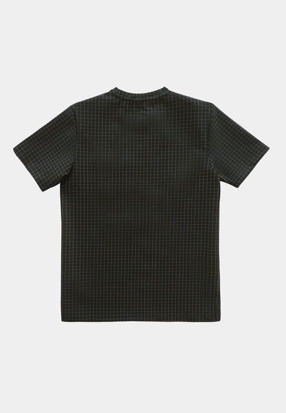 Men Short-Sleeve Checked Fashion Tee - Black - S2M201