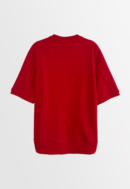 Men Short-Sleeve Oversized Fashion Tee - Red - H2M787