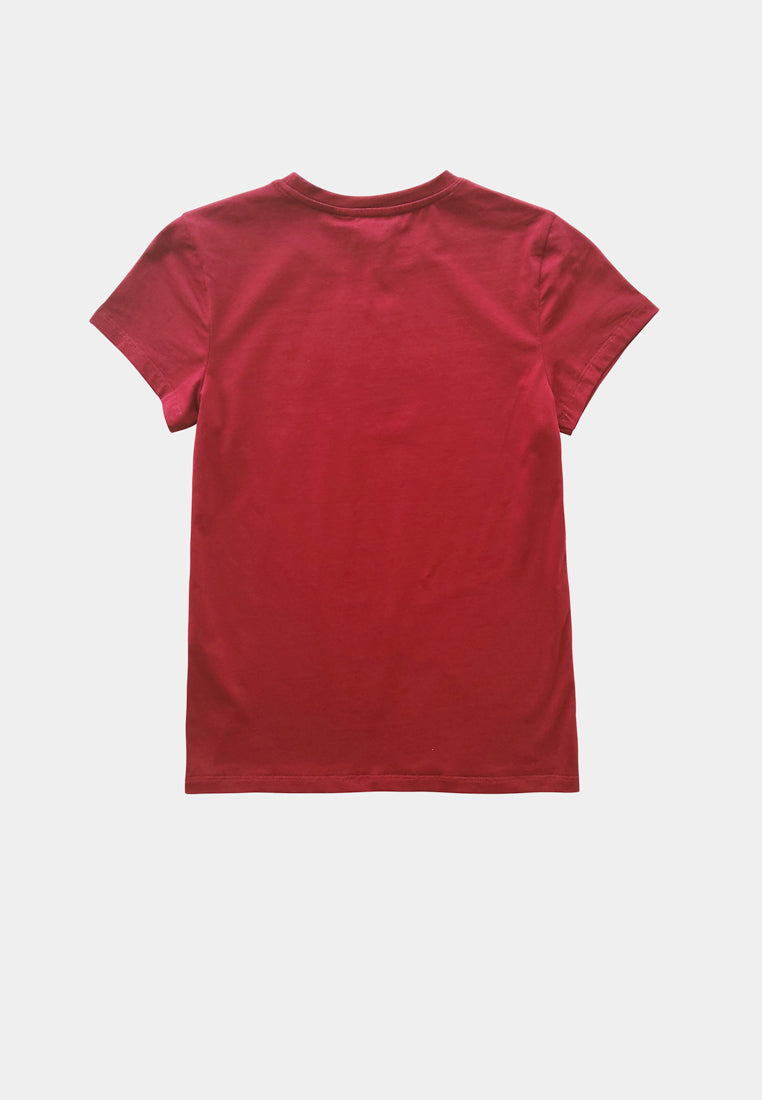 Women Short-Sleeve Graphic Tee - Maroon - M2W340