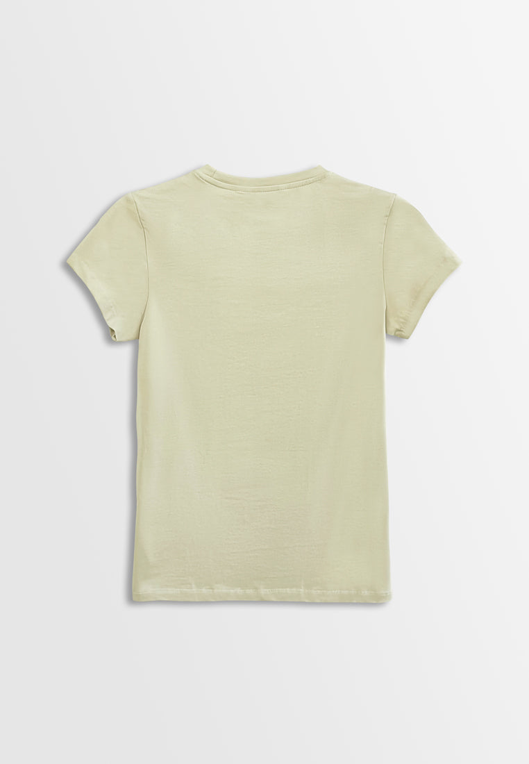 Women Short-Sleeve Graphic Tee - Khaki - H2W425