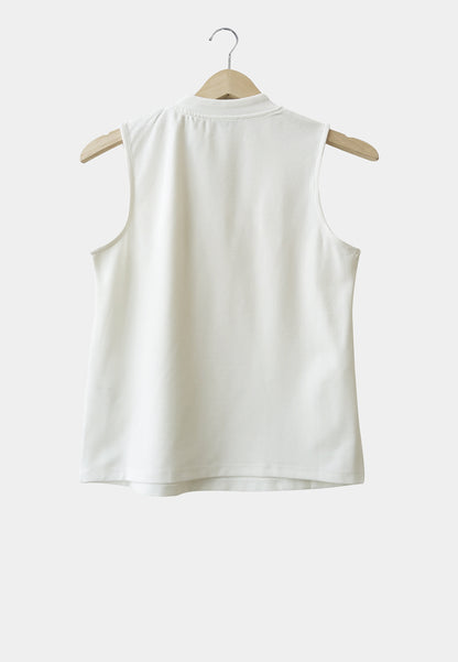 Women Sleeveless Blouse - White - H1W198