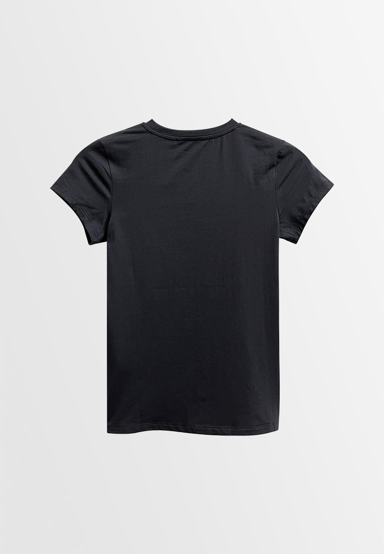 Women Short-Sleeve Basic Tee - Dark Grey - M3W682