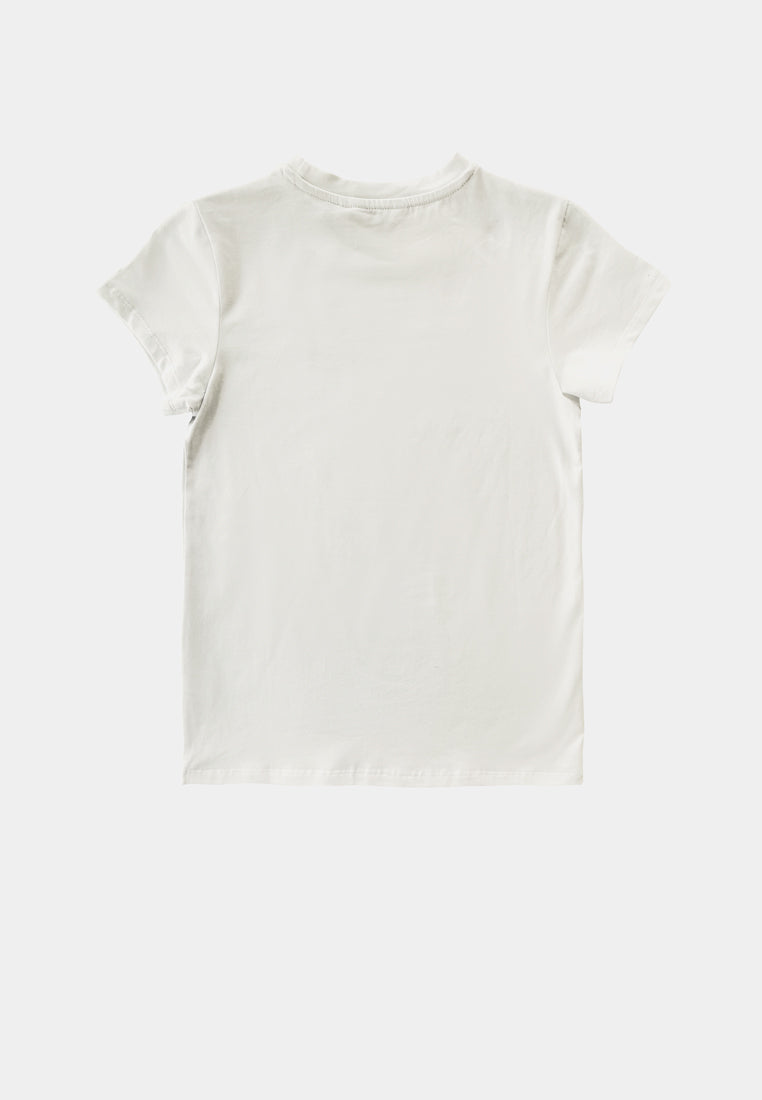 Women Short-Sleeve Basic Tee - White - F2W420