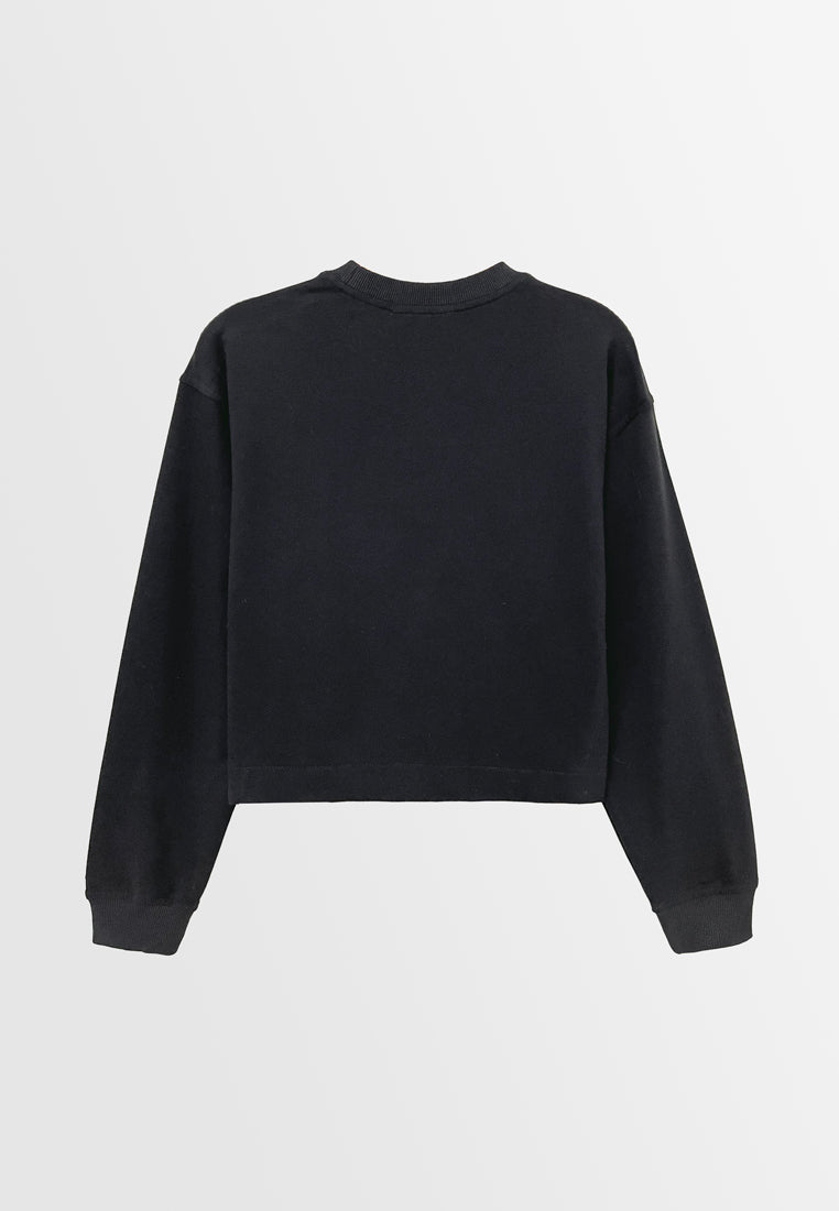 Women Long-Sleeve Sweatshirt - Black - H2W665