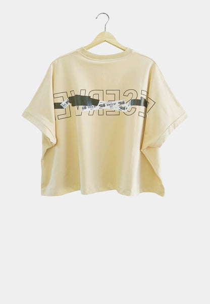 Women Oversized Fashion Tee - Khaki - S2W284