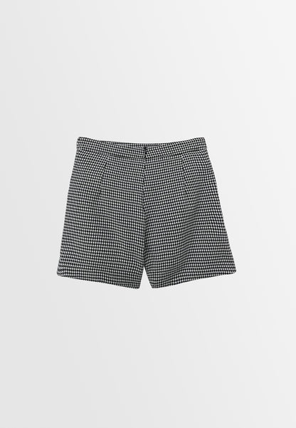 Women Houndstooth Skort - Black - S3W627