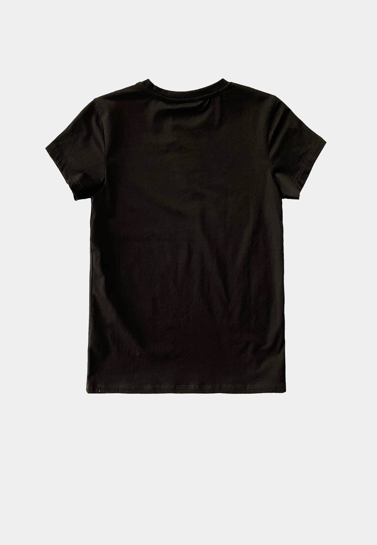 Women Short-Sleeve Basic Tee - Black - F2W419