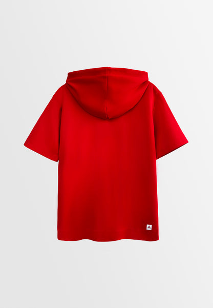 Men Short-Sleeve Sweatshirt Hoodie - Red - H2M458