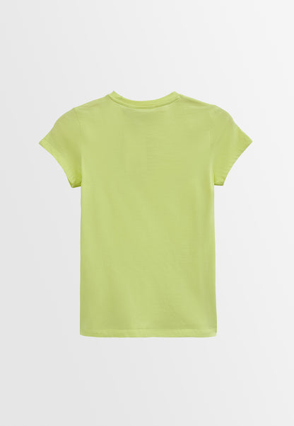 Women Short-Sleeve Basic Tee - Yellow - S3W638