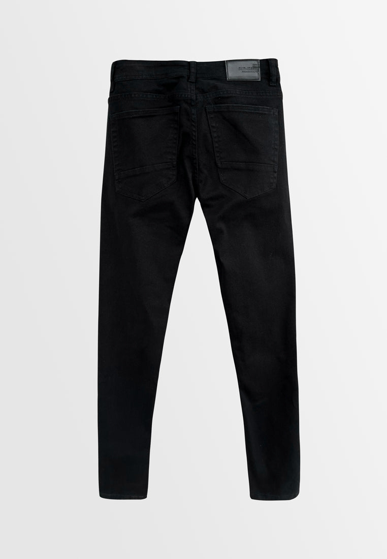 Men Skinny Fit Long Jeans - Black - REM783